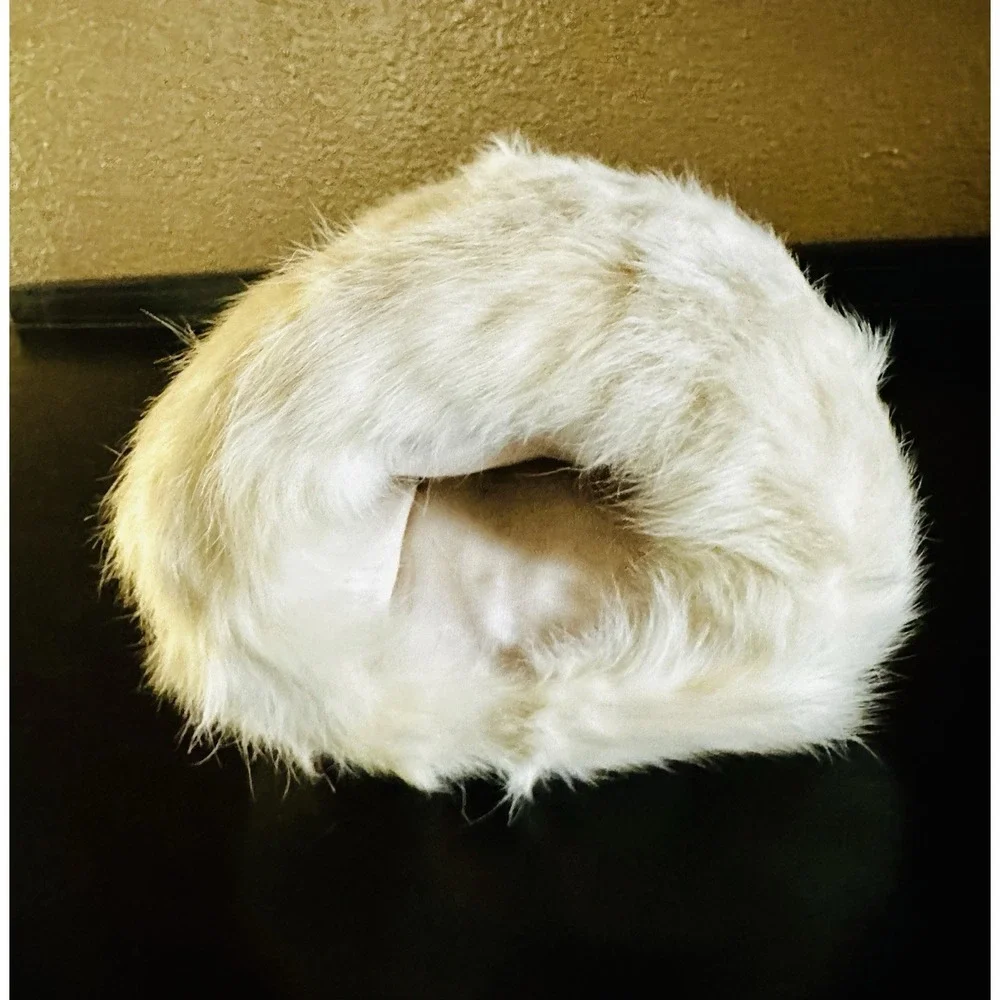 Vintage 1950s Japan Child's Rabbit Fur Hand Muff & Hat Set Winter Girls